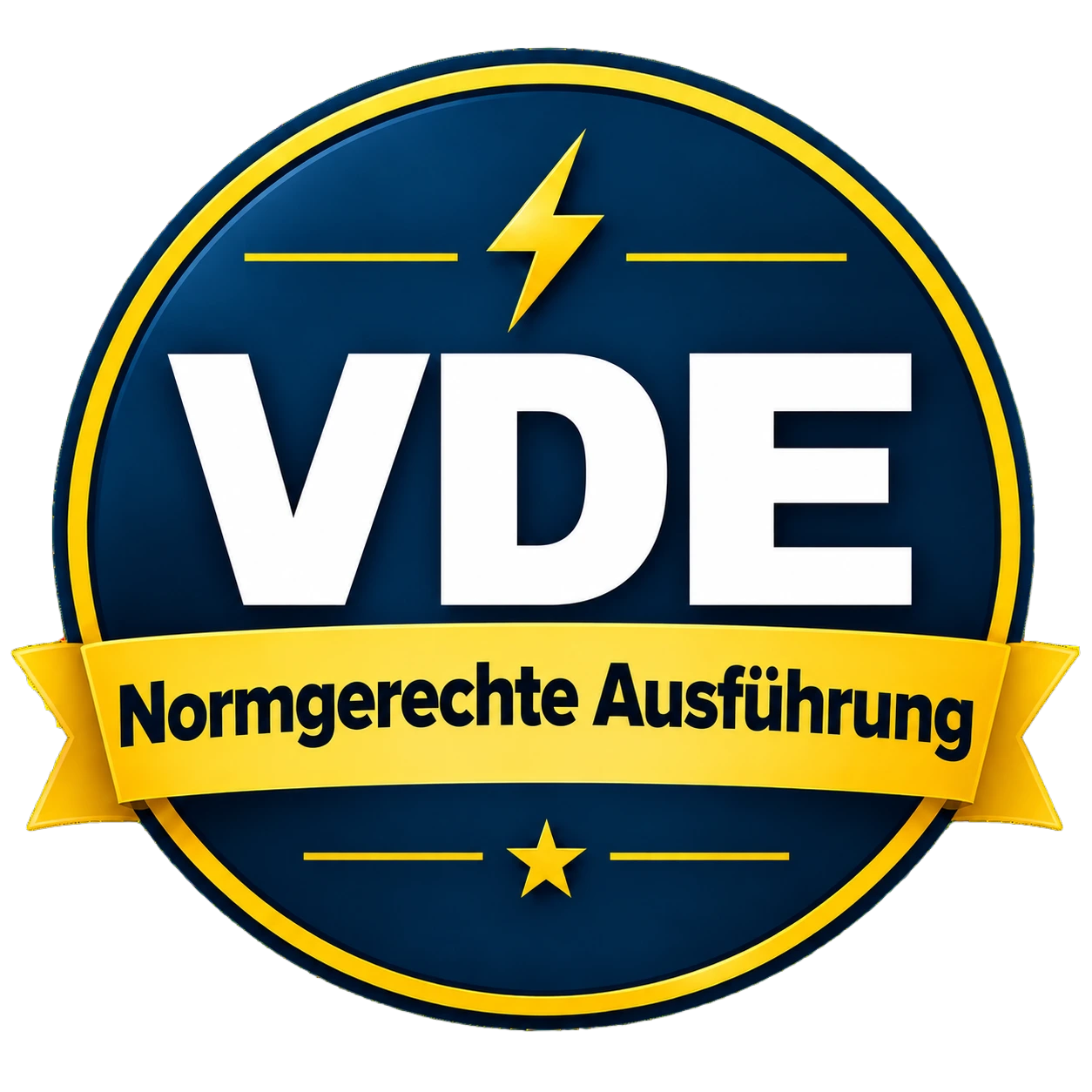 Siegel: normgerechte Ausführung nach VDE
